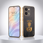Vivo T5x 5G Satyamev Jayate 3D Electroplated Frame Gold Thread Pattern Hard Back Case