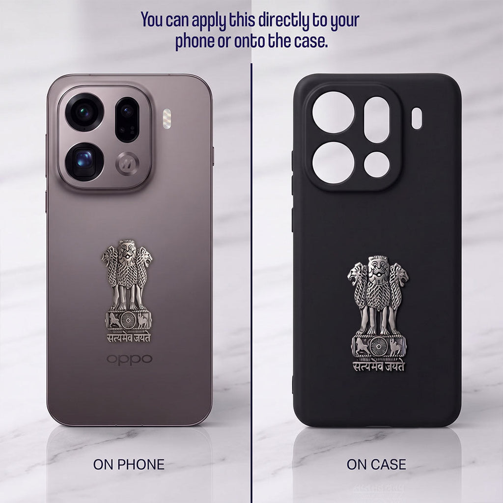 Oppo Find X9 Pro 5G Compatible Satyamev Jayate 3D Metal Emblem Sticker