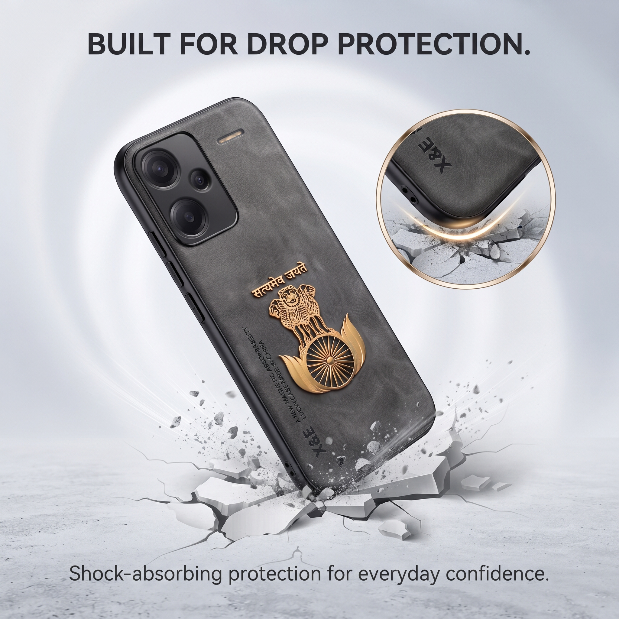 Redmi Note 13 Pro+ 5G Satyamev Jayate Comfortable Leather Phone Case