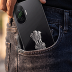 POCO F7 5G Compatible Satyamev Jayate 3D Metal Emblem Sticker