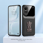 Oppo Reno 10 5G Satyamev Jayate 3D Metal Leather Back Case