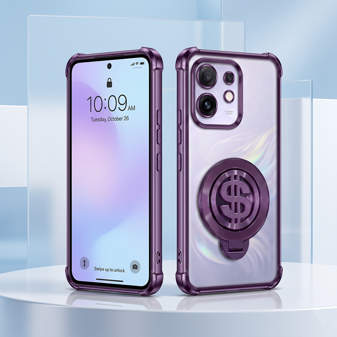 Oppo Reno 16 5G Four Corner Airbags 100% Original Astro Money Magnet Rotating Dollar Case