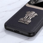 Oppo K12x 5G Satyamev Jayate 3D Metal Leather Back Case