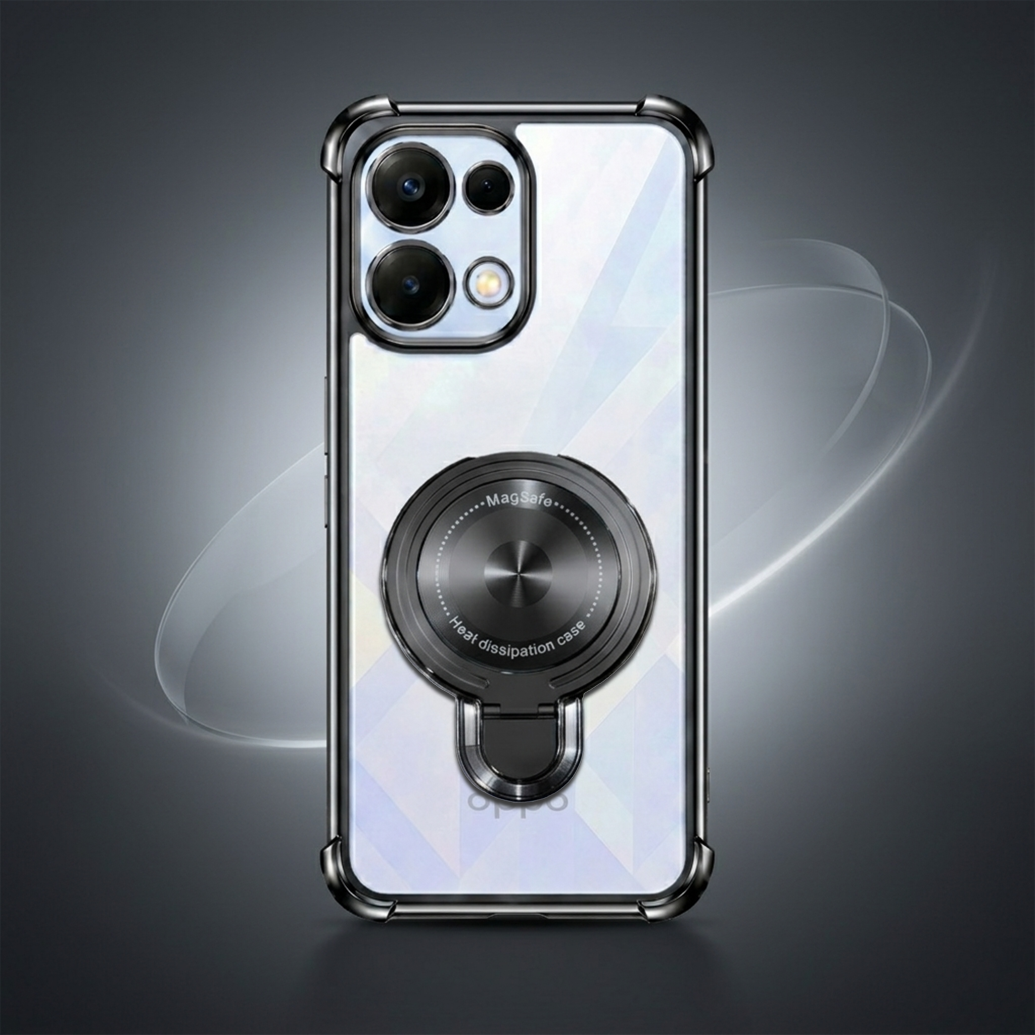 Oppo K13 5G Luxury Four Corner Invincible Bracket Ring Stand Case