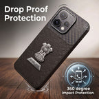 Oppo Reno 15 5G Satyamev Jayate 2-in-1 Emblem Carbon Fiber Leather Phone Case