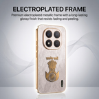 Redmi Note 15 Pro+ 5G Satyamev Jayate 3D Electroplated Frame Gold Thread Pattern Hard Back Case