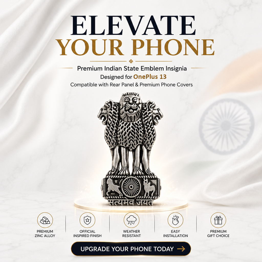 OPPO Find X8 5G Compatible Satyamev Jayate 3D Metal Emblem Sticker