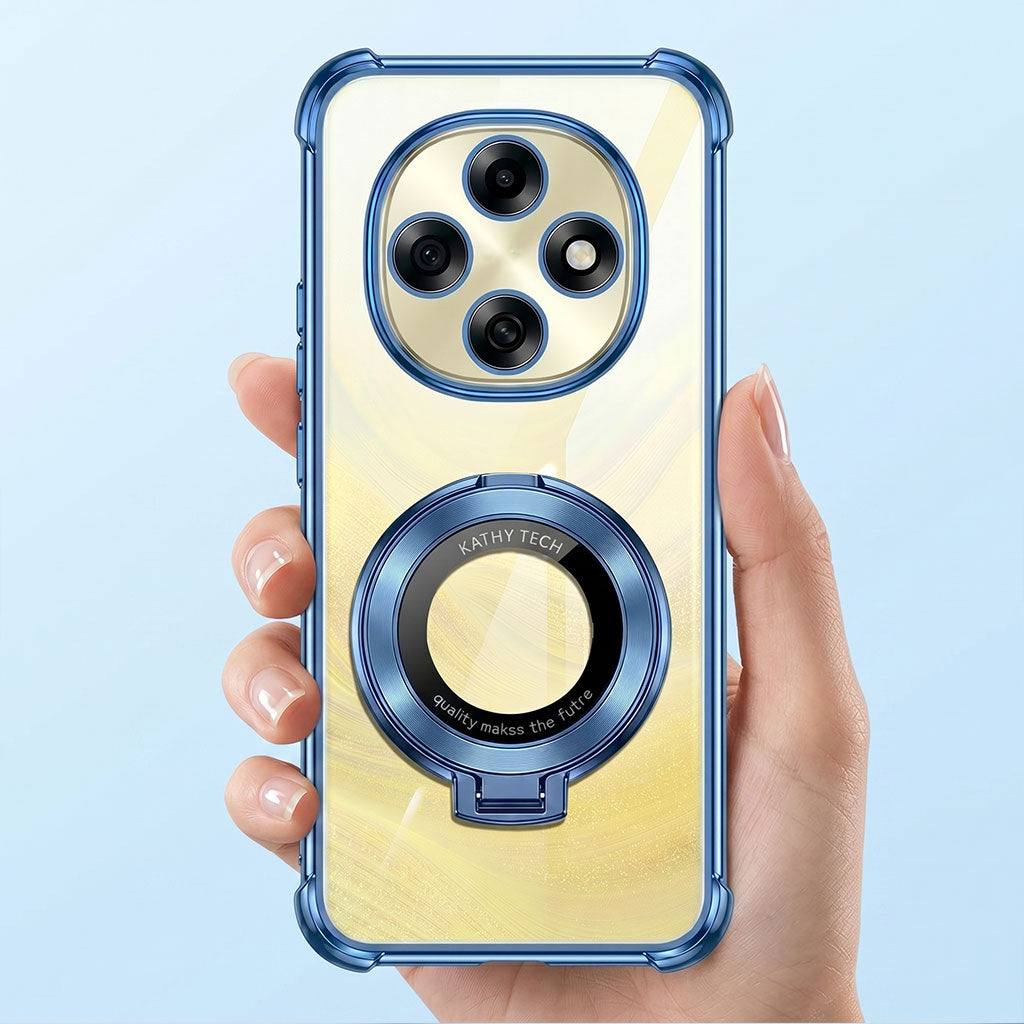 Oppo F31 Pro 5G Original Luxury Magnifier Ring Stand Shockproof Airbags Corner Case