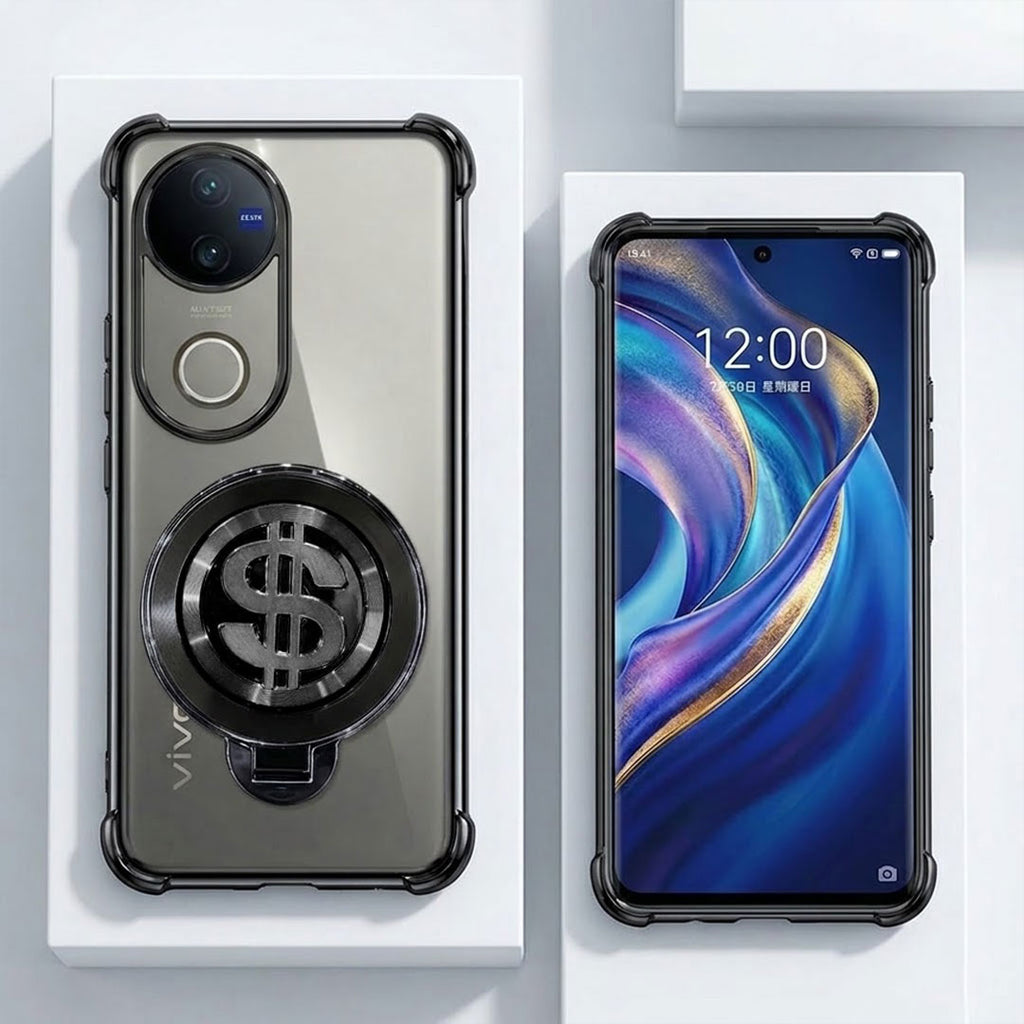 Vivo V50 5G Four Corner Airbags 100% Original Astro Money Magnet Rotating Dollar Case