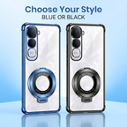 Vivo Y400 Pro 5G Original Luxury Magnifier Ring Stand Shockproof Airbags Corner Case