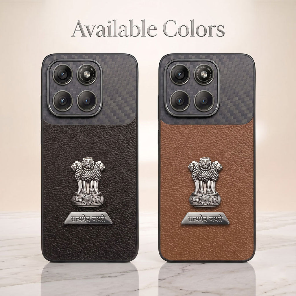 Motorola Edge 70 Fusion 5G Satyamev Jayate 2-in-1 Emblem Carbon Fiber Leather Phone Case