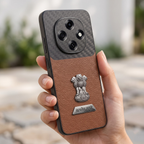 Oppo F31 Pro 5G Satyamev Jayate 2-in-1 Emblem Carbon Fiber Leather Phone Case