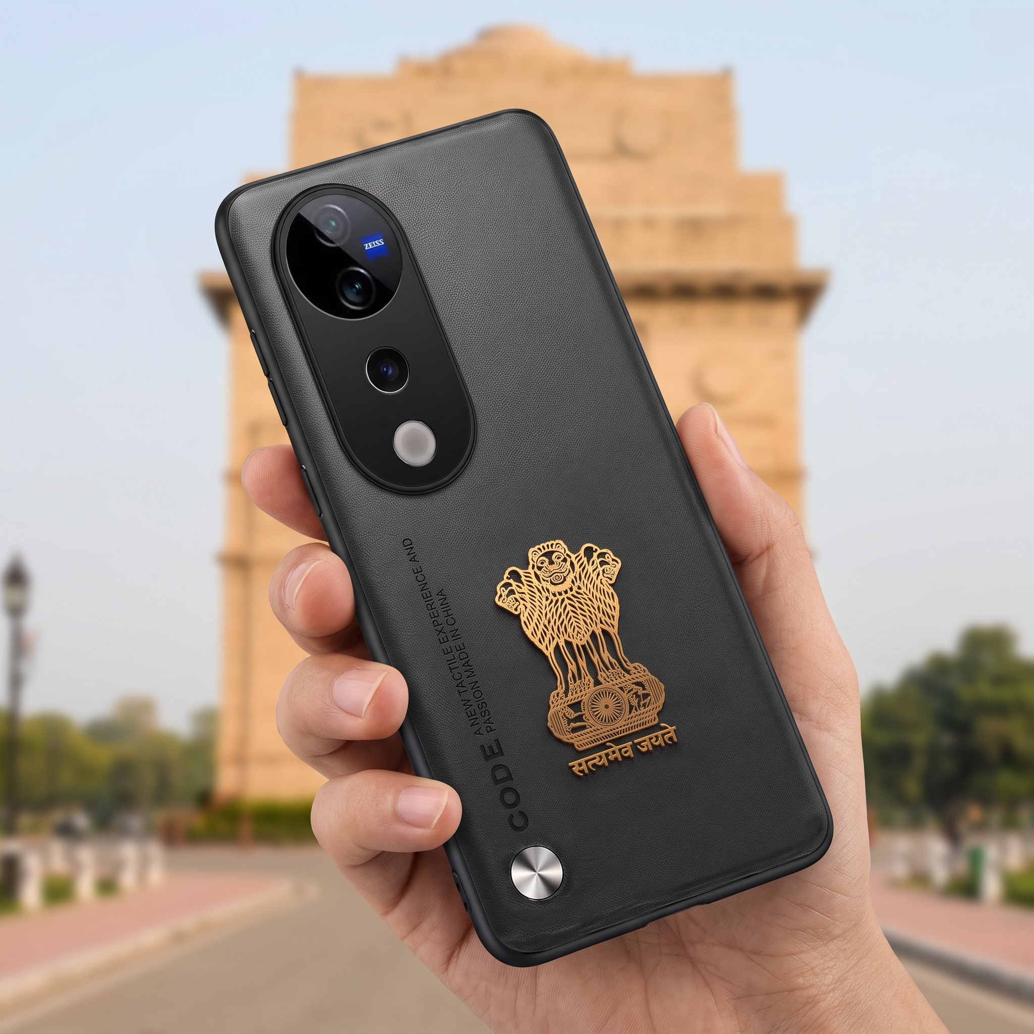 Vivo V40 Pro 5G Satyamev Jayate Vegan Leather Back Case