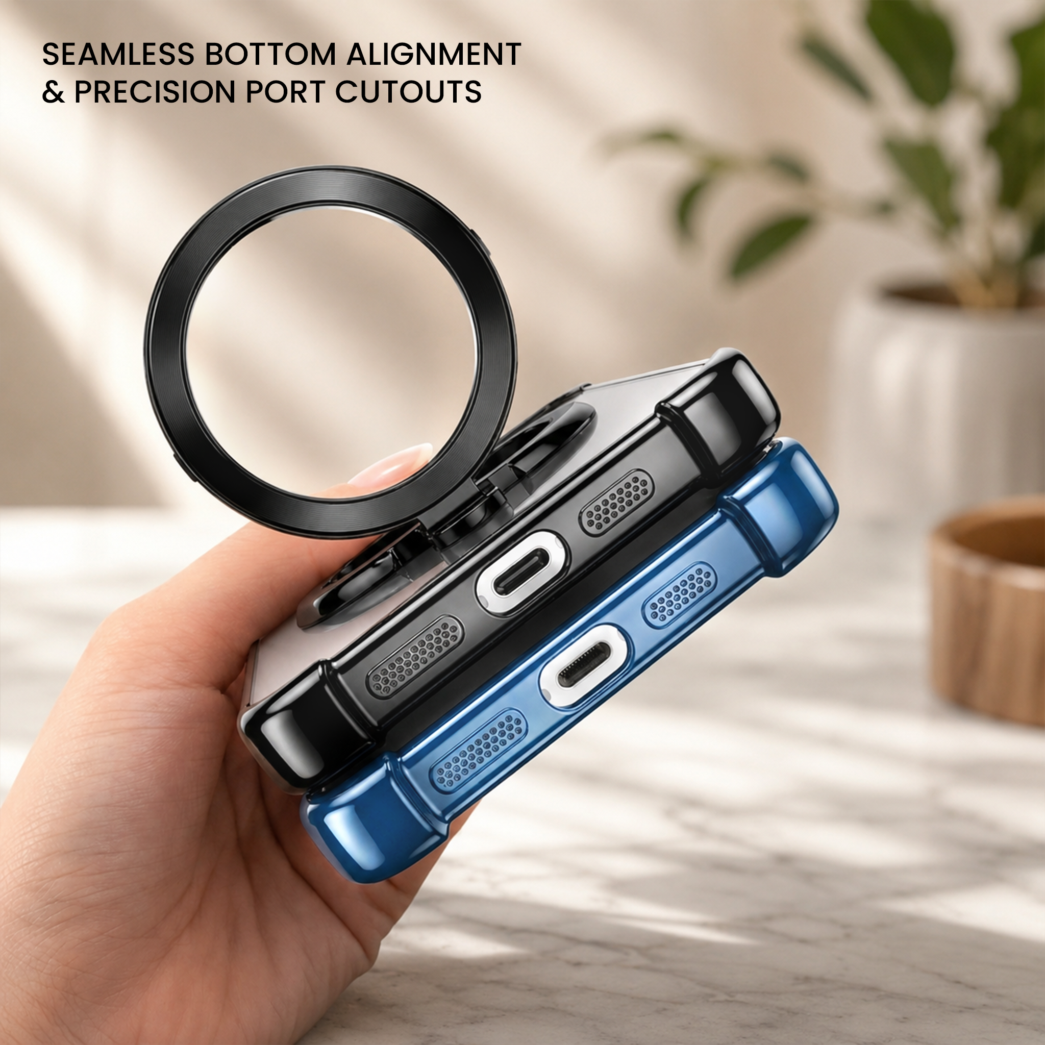 Oppo K13 5G Luxury Four Corner Invincible Bracket Ring Stand Case