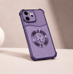 Oppo Reno 14 5G Glitter Butterfly Magnetic Ring Stand Shockproof Case