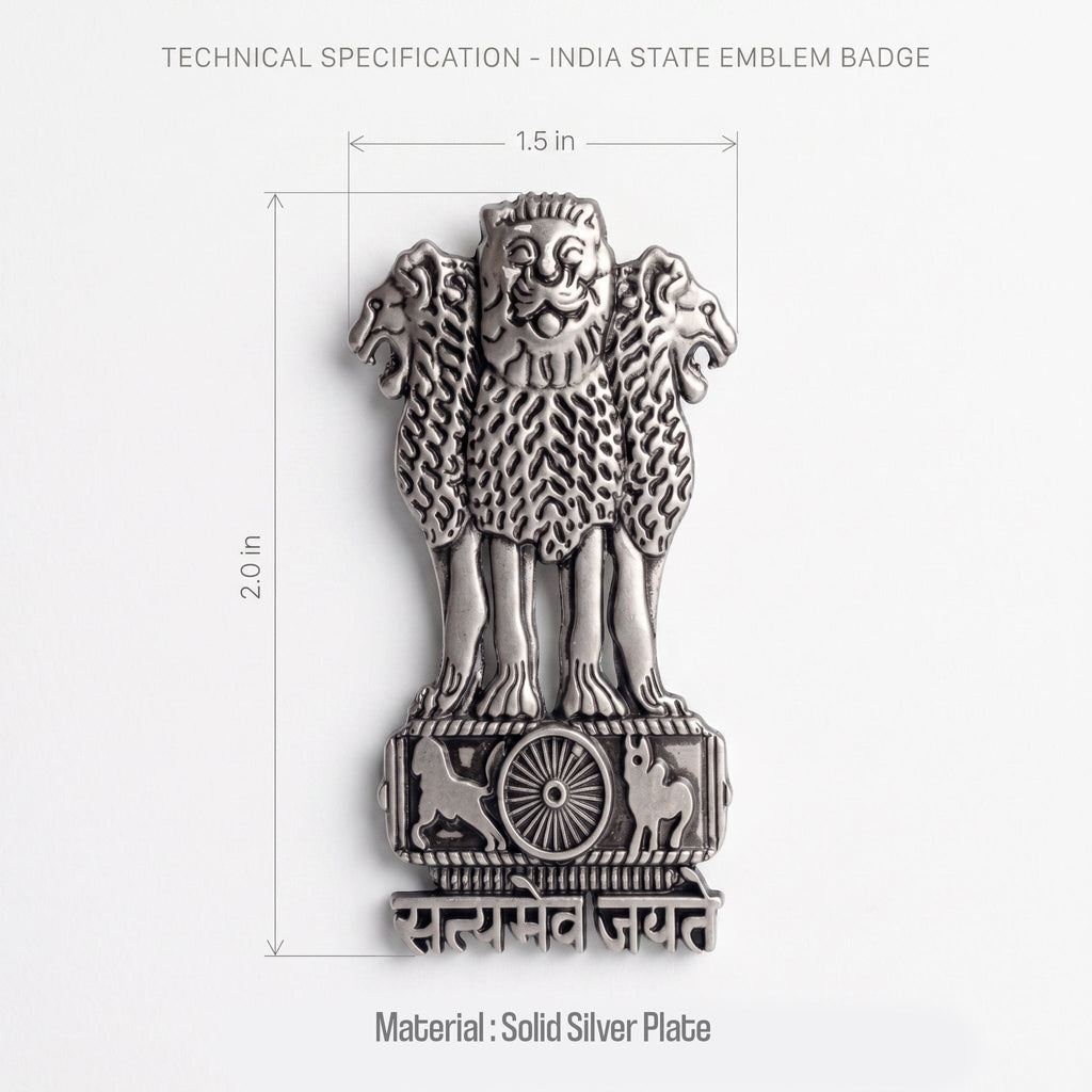 Vivo T4 5G Compatible Satyamev Jayate 3D Metal Emblem Sticker