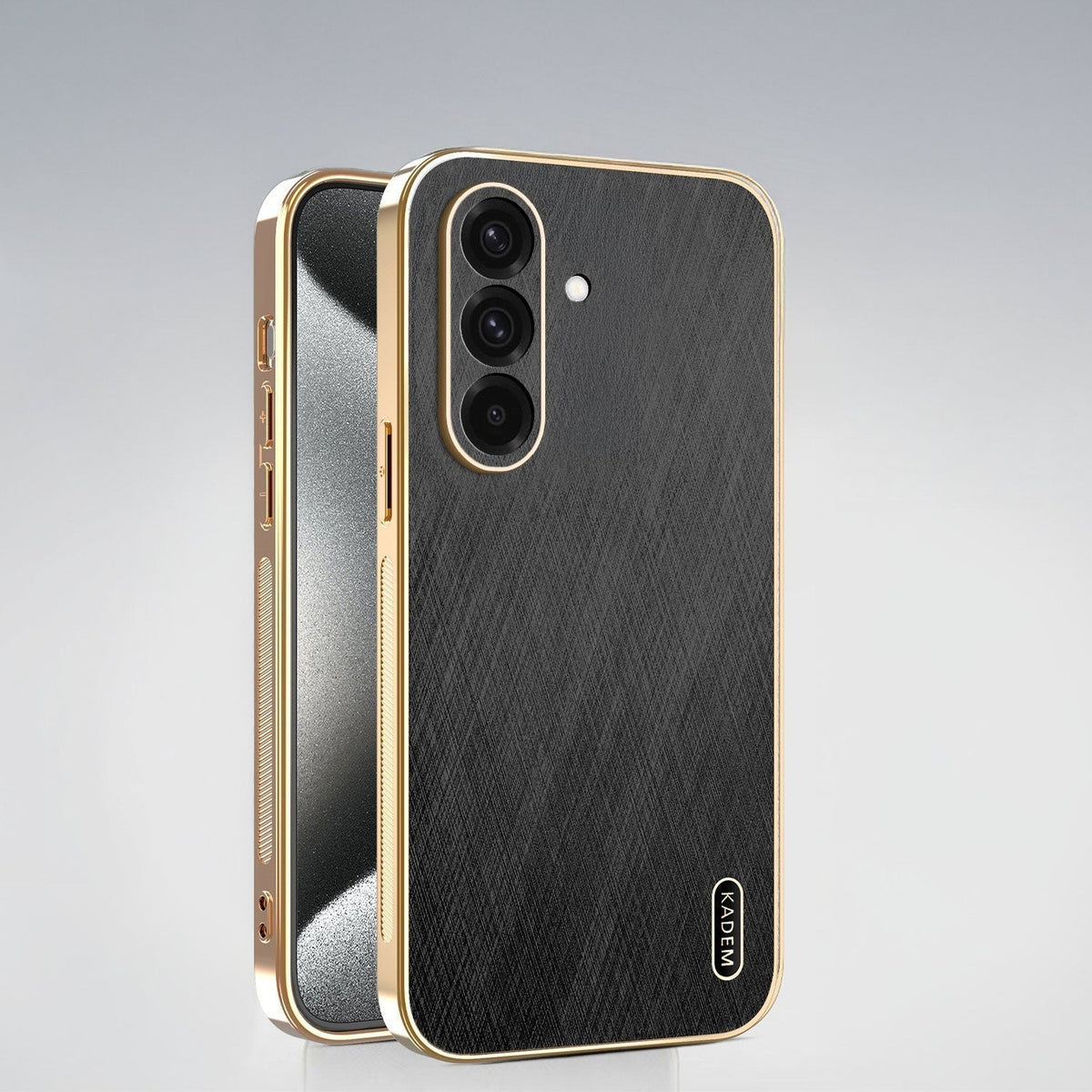 Samsung Galaxy A57 5G Premium Electroplated Frame Gold Thread Pattern Soft Case