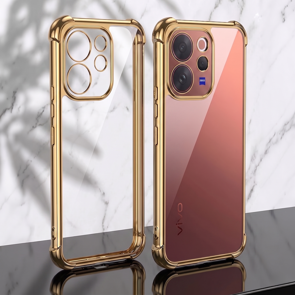 Vivo V70 5G Anti-Yellow Electroplating Transparent Airbags Case