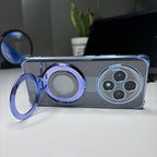 Oppo F27 Pro+ 5G Original Luxury Magnifier Ring Stand Shockproof Airbags Corner Case