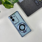 Vivo V29 5G Original Luxury Magnifier Ring Stand Shockproof Airbags Corner Case