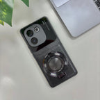 Vivo T3 Pro 5G Original Luxury Leather Lens Magnifier Ring Stand Case