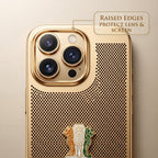 iPhone 16 Pro 5G Tri-Color Satyamev Jayate Mesh Electroplated Heat Dissipation Case