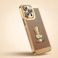 iPhone 16 Pro 5G Tri-Color Satyamev Jayate Mesh Electroplated Heat Dissipation Case
