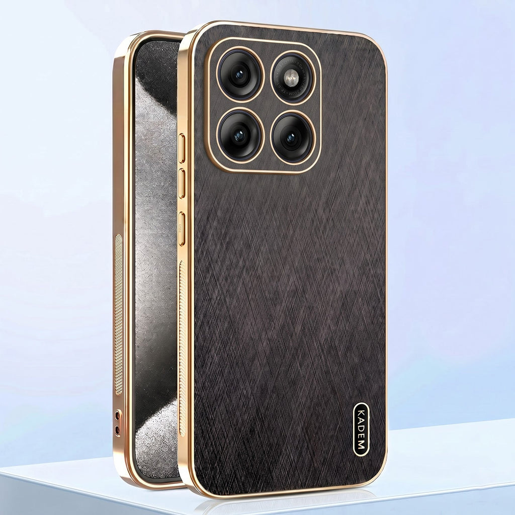 Motorola Edge 70 Fusion 5G Premium Electroplated Frame Gold Thread Pattern Soft Case