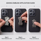 Motorola Edge 60 Pro 5G Compatible Satyamev Jayate 3D Metal Emblem Sticker