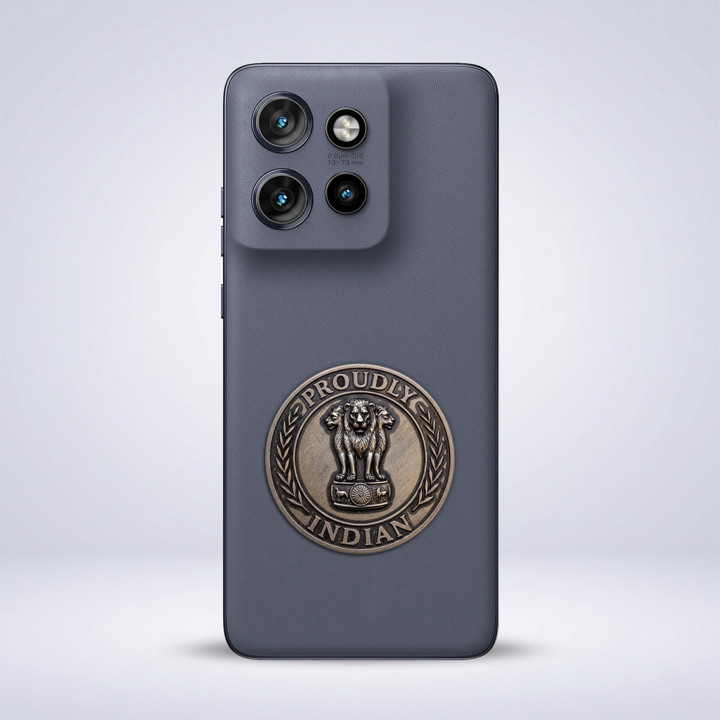Motorola Edge 50 Neo 5G Compatible Satyamev Jayate 3D Metal Emblem Sticker