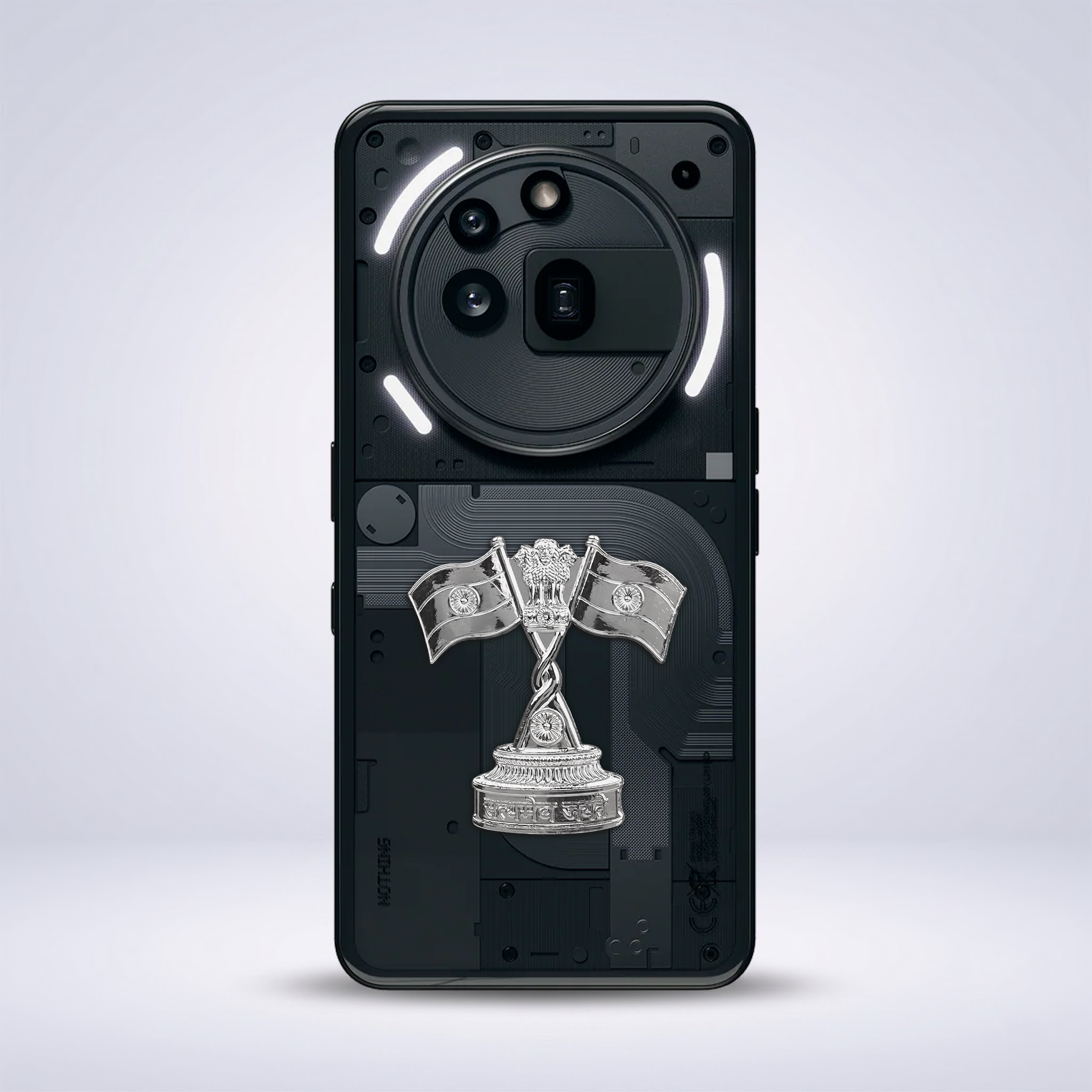 Nothing Phone 3A Pro 5G Compatible Satyamev Jayate 3D Metal Emblem Sticker