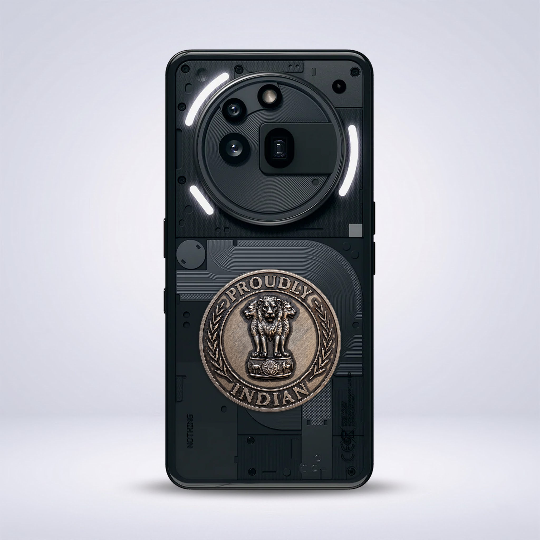 Nothing Phone 3A Pro 5G Compatible Satyamev Jayate 3D Metal Emblem Sticker
