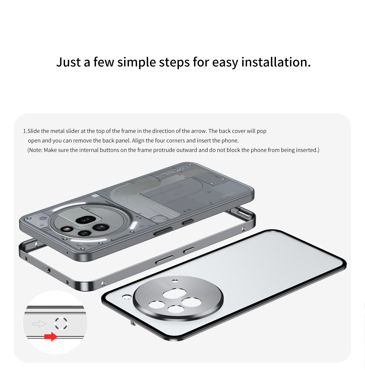 Nothing Phone 3a Pro 5G Aluminium Metal Bumper Shield Transparent Back Case