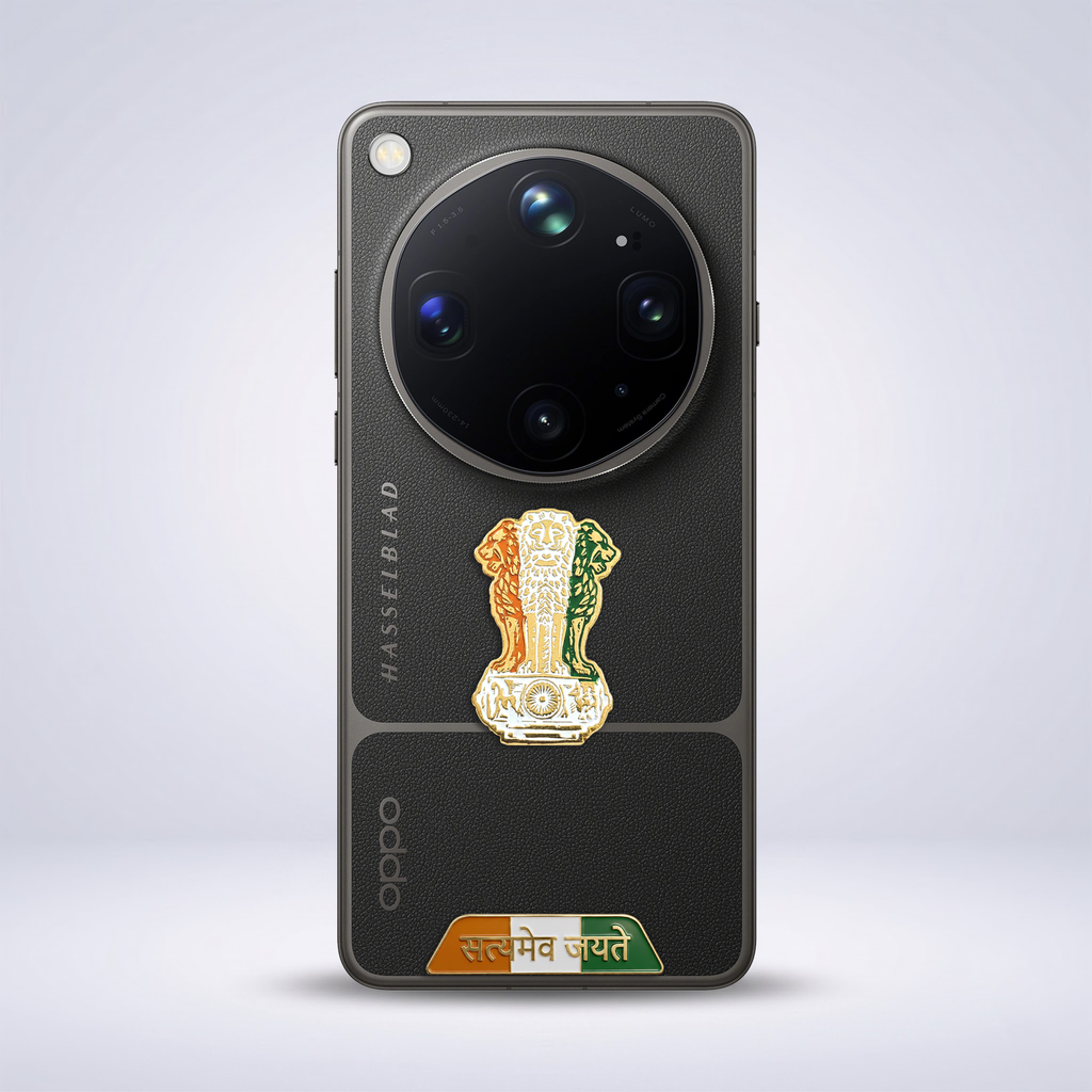 OPPO Find X9 Ultra 5G Compatible Satyamev Jayate 3D Metal Emblem Sticker