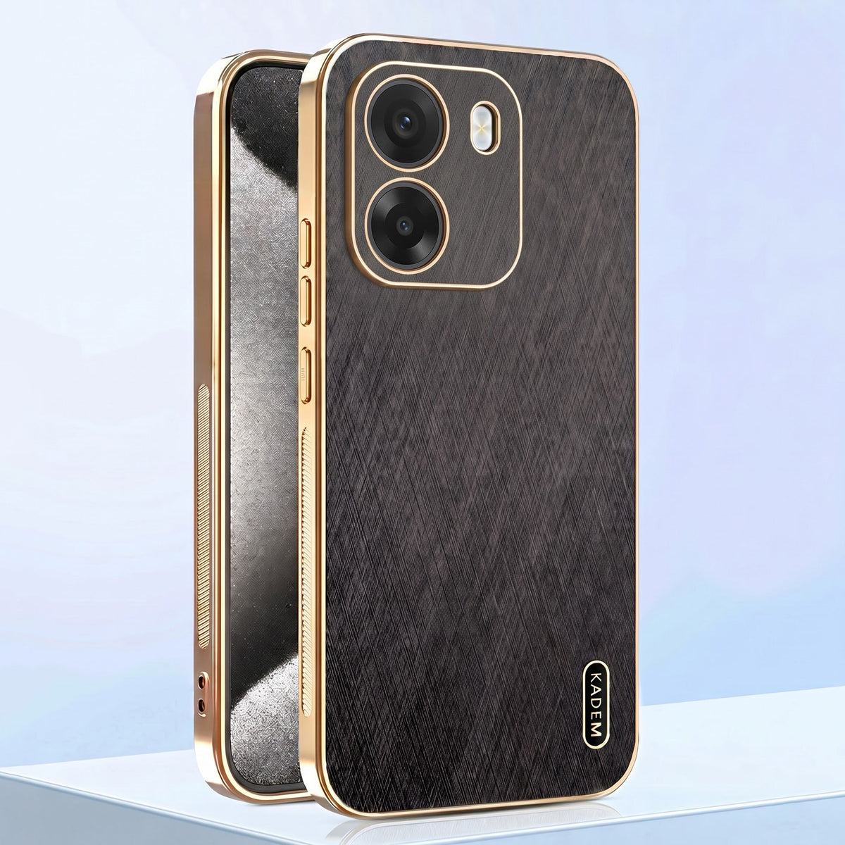 Oppo K14 5G Premium Electroplated Frame Gold Thread Pattern Soft Case