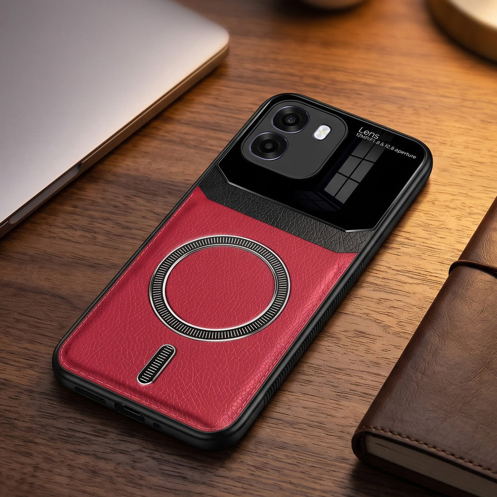 Oppo K14 5G Premium Magsafe Magnetic Leather Lens Protective Case