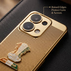 Oppo Reno 13 5G Tri-Color Satyamev Jayate Mesh Electroplated Heat Dissipation Case