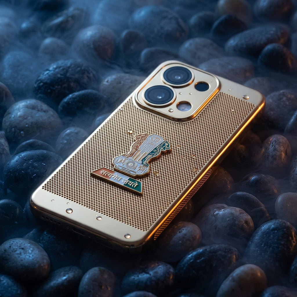 Oppo Reno 13 5G Tri-Color Satyamev Jayate Mesh Electroplated Heat Dissipation Case