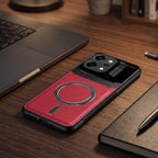 Oppo Reno 14 Pro 5G Premium Magsafe Magnetic Leather Lens Protective Case