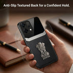 Oppo Reno 14 5G Satyamev Jayate 3D Metal Leather Back Case
