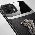 Oppo Reno 14 5G Satyamev Jayate 3D Metal Leather Back Case