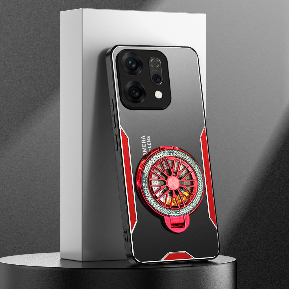 Oppo Reno 14 5G Stress Buster Wheel Aluminium Metal Scratch Resistant Back Case