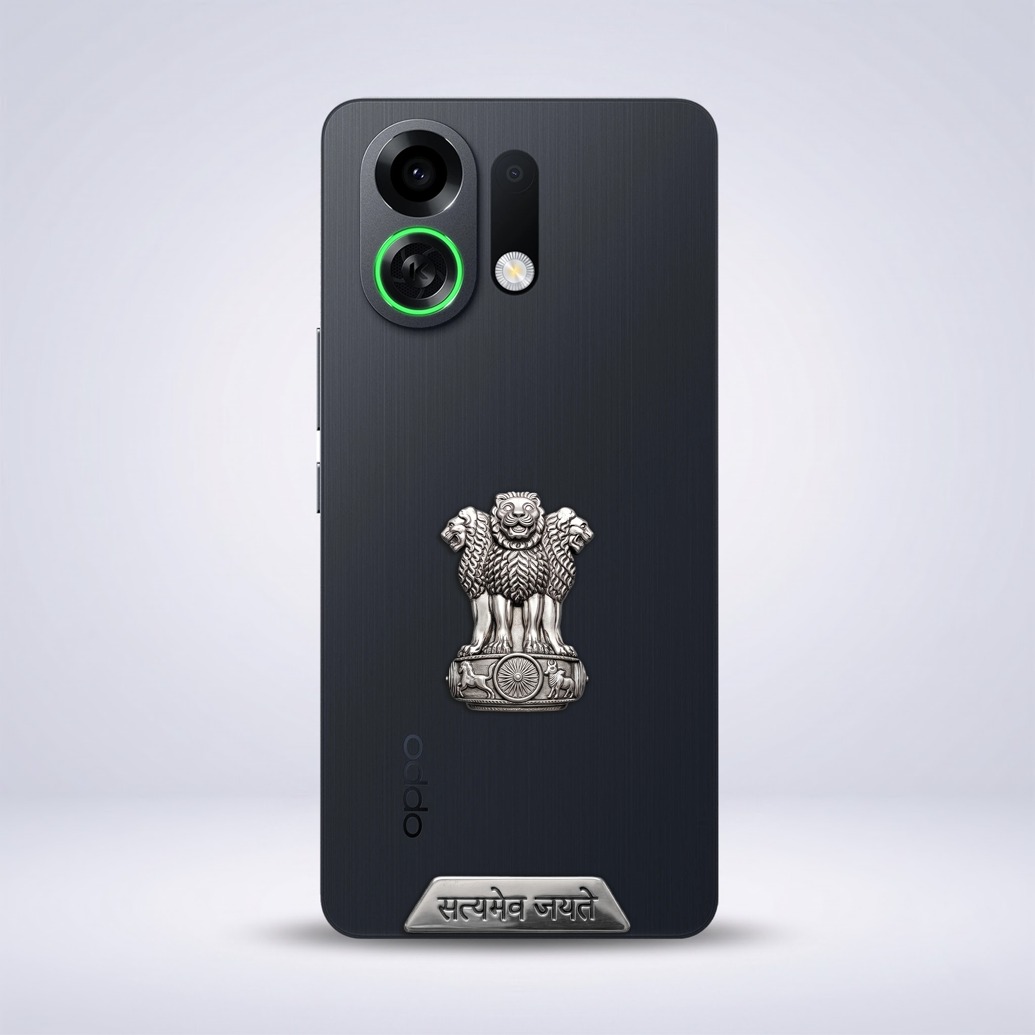 Oppo K13 Turbo Pro 5G Compatible Satyamev Jayate 3D Metal Emblem Sticker