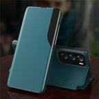 Oppo Reno 12 5G Luxury Half Window Leather Flip Case