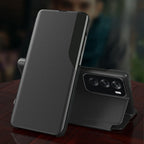 Oppo Reno 12 5G Luxury Half Window Leather Flip Case