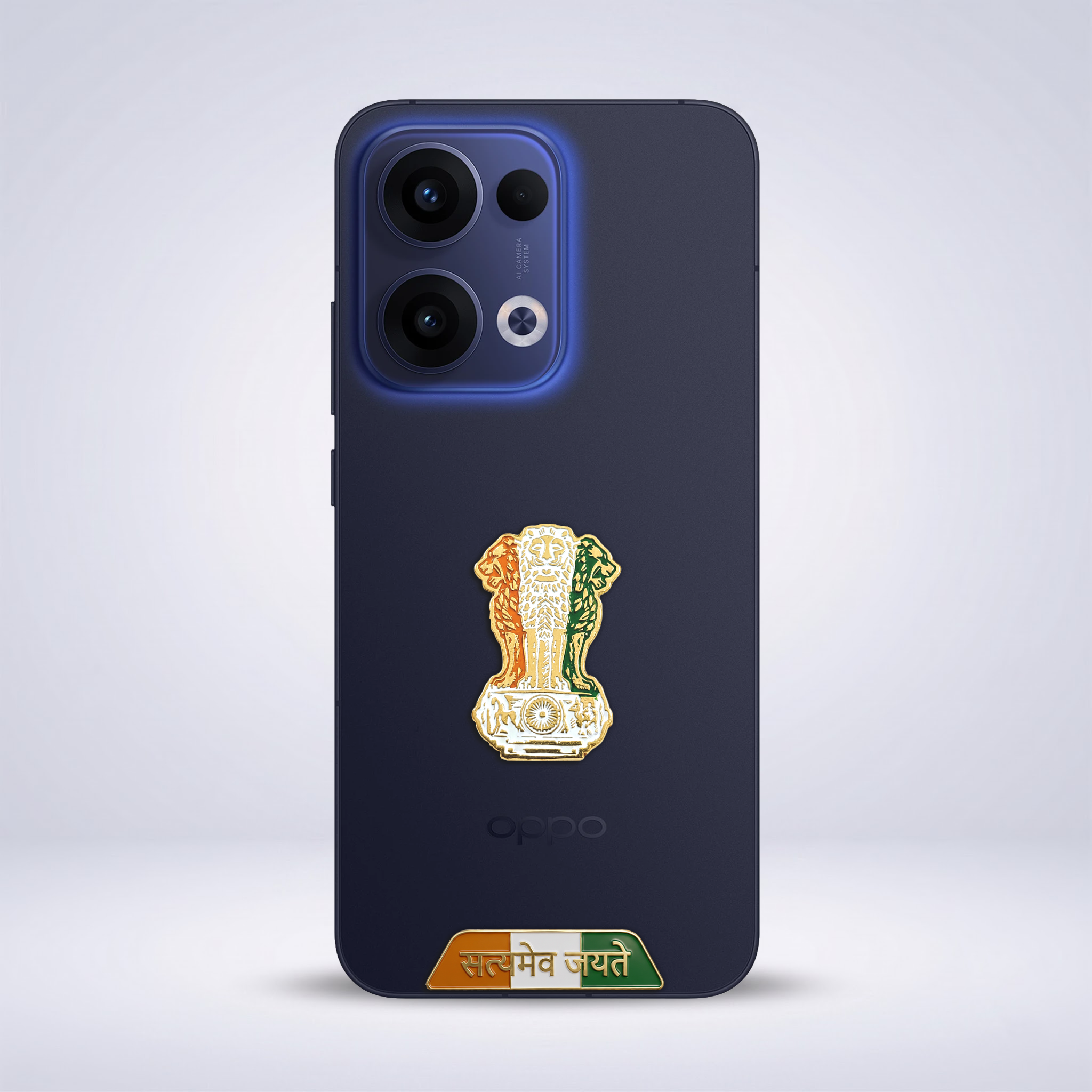 Oppo Reno 13 5G Compatible Satyamev Jayate 3D Metal Emblem Sticker