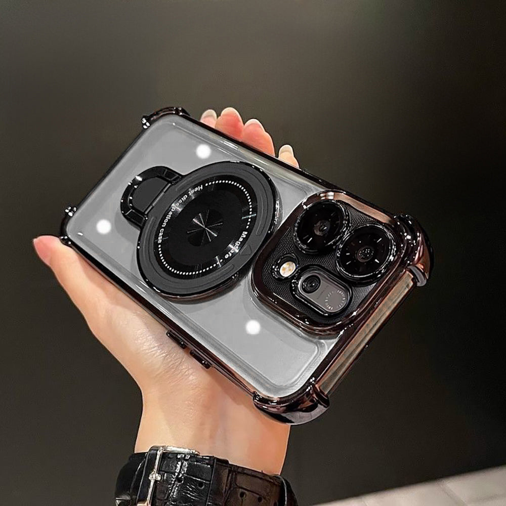 Oppo Reno 14 5G Luxury Four Corner Invincible Bracket Ring Stand Case