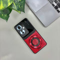 Oppo F25 Pro 5G Original Luxury Leather Lens Magnifier Ring Stand Case