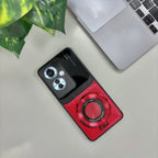 Oppo F25 Pro 5G Original Luxury Leather Lens Magnifier Ring Stand Case