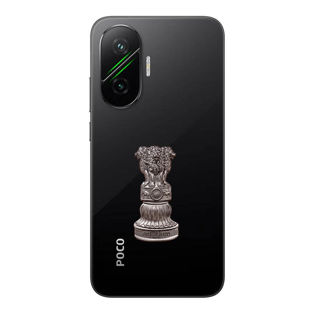 POCO F7 5G Compatible Satyamev Jayate 3D Metal Emblem Sticker